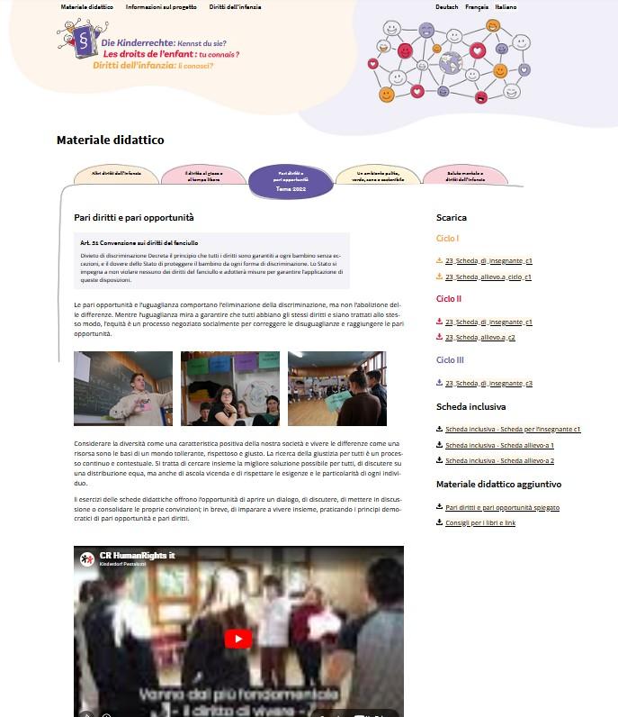 Scheda diritti dell'infanzia 2022