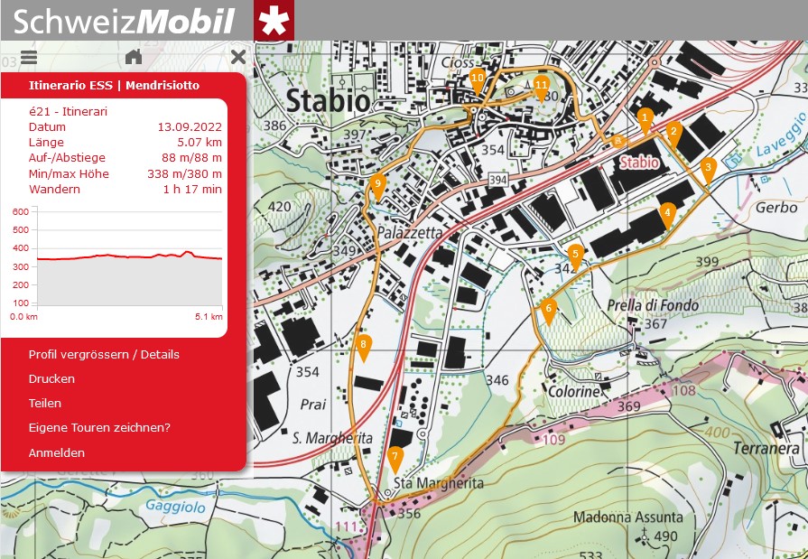 Karte Schweiz Mobil