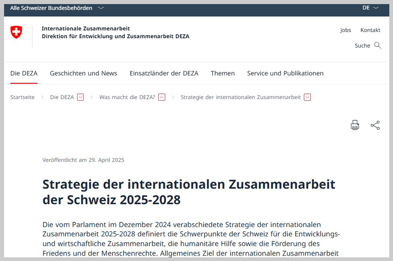 Strategie der internationalen Zusammenarbeit (DEZA
